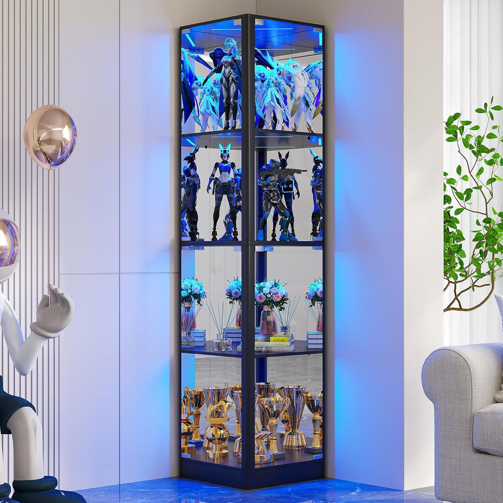 Dystler Corner Display Cabinet with Glass Doors & LED Lights