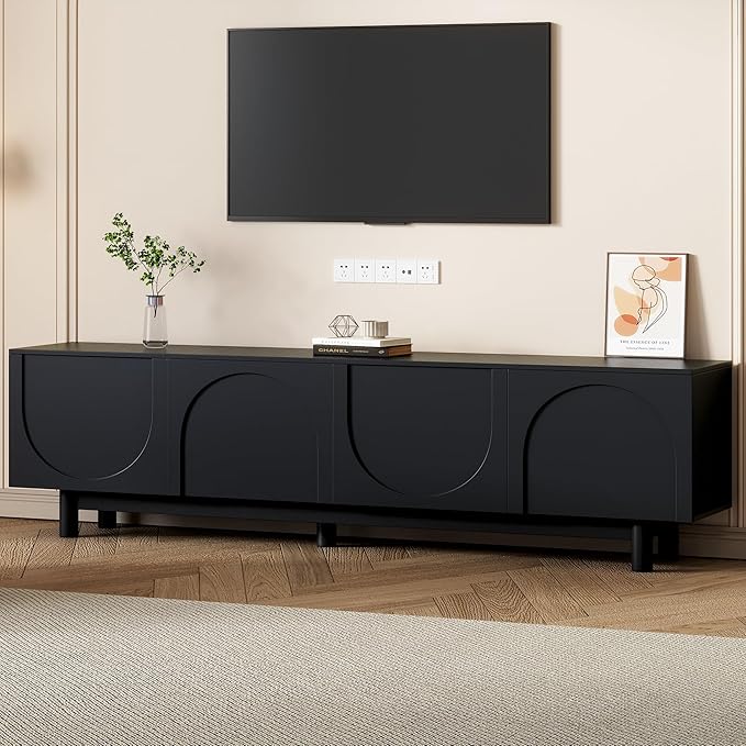Ball & Cast Modern TV Stand with Arch Cabinets for TVs up to 78", Mi...