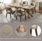 VKNOW Modern Dining Chairs Set of 2, Faux Leather Upholstered Dining Room Chair Kitchen Chairs, Farmhouse Dinner Chair for Kitchen Dining Room, Taupe