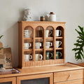 Solid Wood Countertop Cabinets,North America A Grade Cherry One Piece Solid Wood Storage Rack Simple European Style Wooden Kitchen Table Cup Holder No Assembly Required