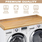 Royxen Washer Dryer Countertop with Solid Wood Core,54“W x 27.5D Laundry Countertop with Edge Rails,Washer and Dryer Topper for Laundry Room Organization (Oak)