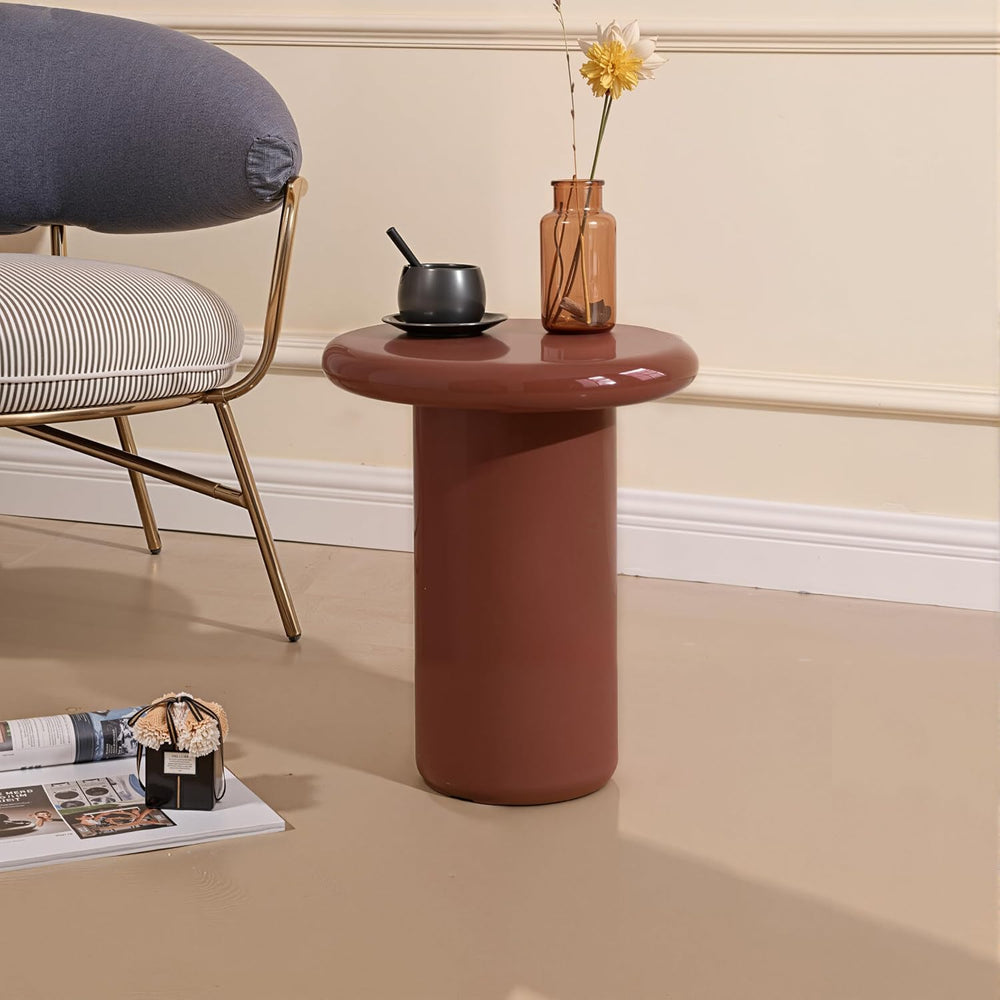 Acanva Modern End Tables with High Glossy Finish, Curved Edges, Accent Center...