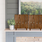 Ikee Design Set of 2 Wood Necklace Jewelry Display Stand for 8 Necklaces, Necklace Display Holder Organizer, Brown Color