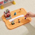 Organizers Storage Box for lego: Plastic Stackable Storage Case with Building Blocks Lids, Containers with Carrying Handle and Adjustable Grid Organizers, 1 Layer Orange