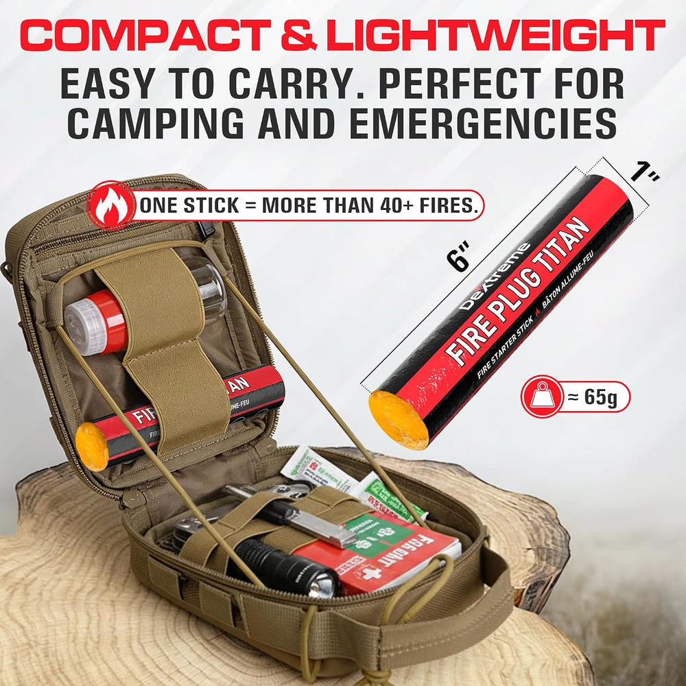 Fire Plug Titan - Survival Fire Starting Tinder, Fire Plugs XL, Best Firestar...