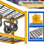 REIBII 72''H Garage Shelving 3010 LBS Storage Shelves Adjustable Metal Shelving 5 Tier Metal Shelves for Storage Industrial Shelf for Kitchen Pantry Warehouse Basement 72" H X 35.5" W X 16" D