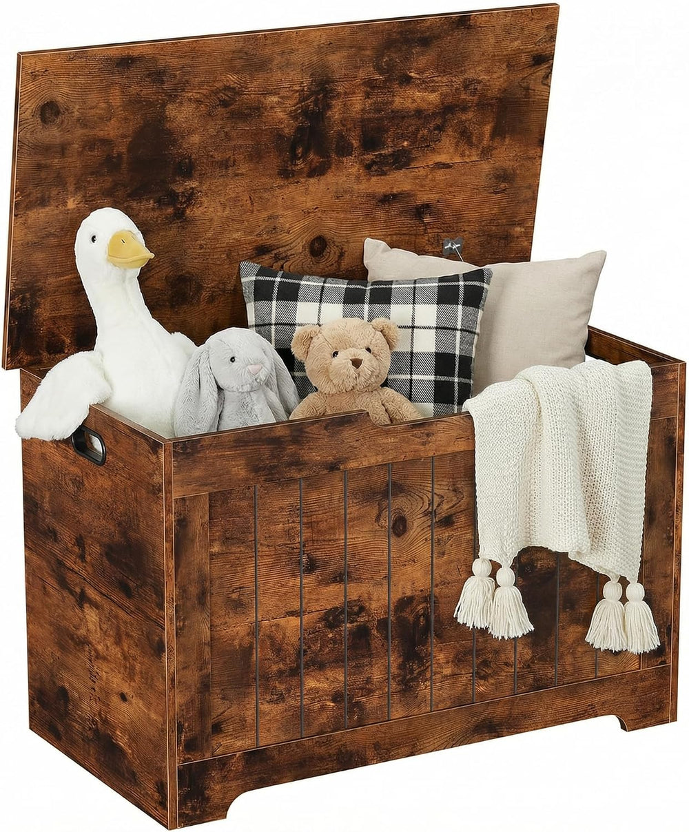 SUPER DEAL Storage Chest, 30 inches Chest Box Organizer with 2 Safety Hinges,...