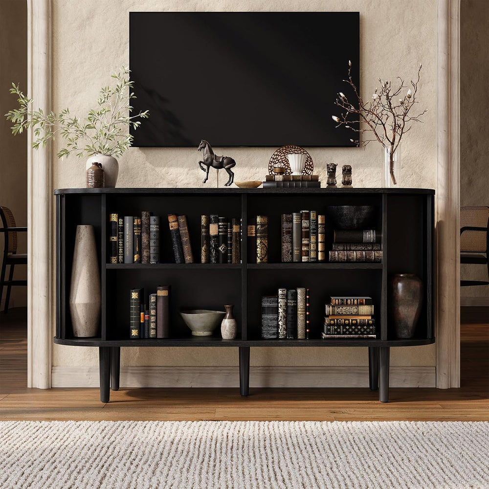 ONBRILL 55" Buffet Sideboard Cabinet with Sliding Doors, Mid-Century Mod...