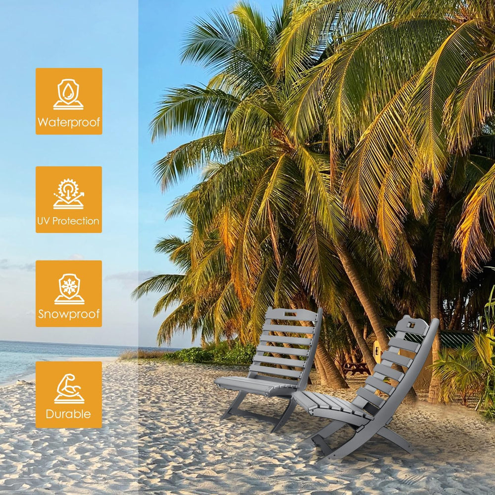 IVY&LANE Portable Xavier-Chairs Set of 2 | Folding-Adirondack-Chair | HDP...