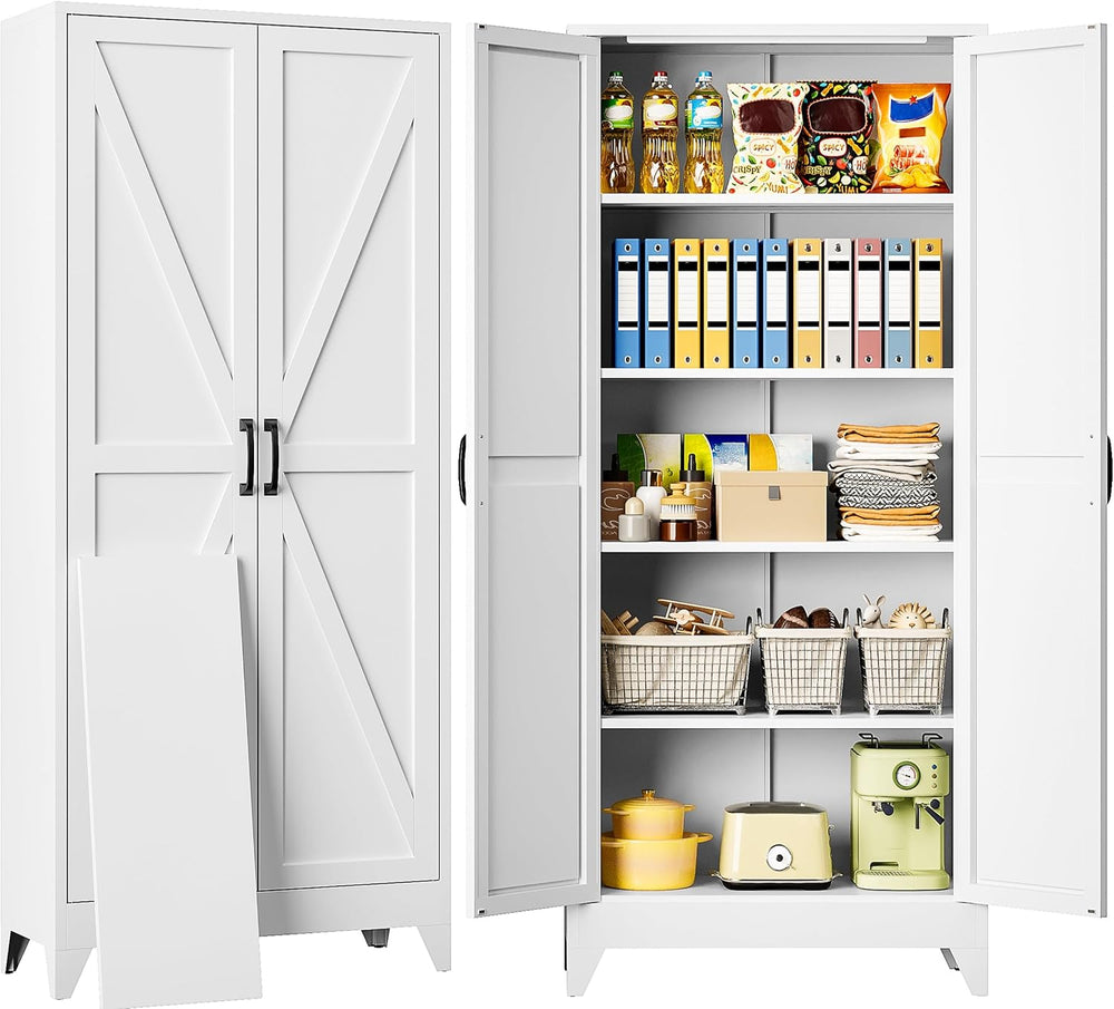 SISESOL 75" Tall Pantry Cabinet,Farmhouse Kitchen Pantry Storage Cabinet...