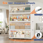 320GAL Extra Large Storage Bins with Lid, 1280QT Collapsible Organizer with Wheels, Stackable Closet Cabinet with Doors, Folding Storage Containers for Home, Office, Kitchen, 4Pack White