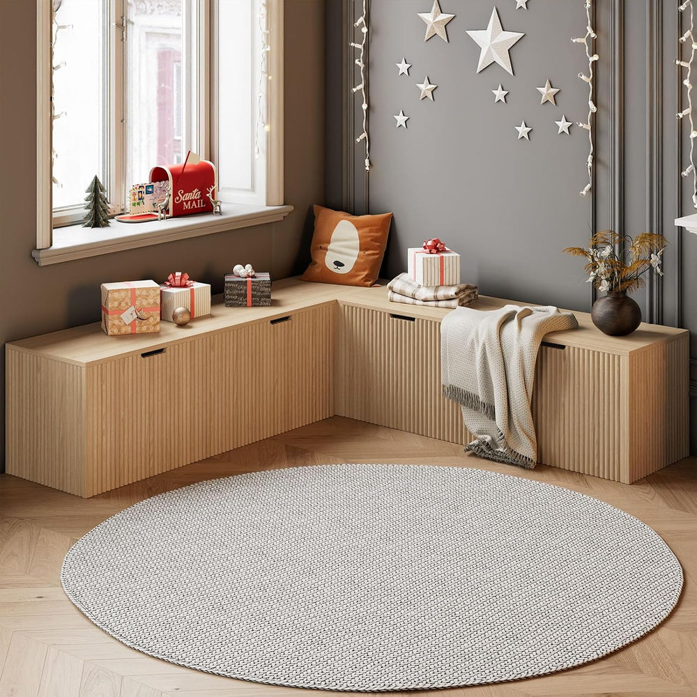 L Shaped Corner Dining Bench – Backless Breakfast Nook Bench with Hidden Stor...
