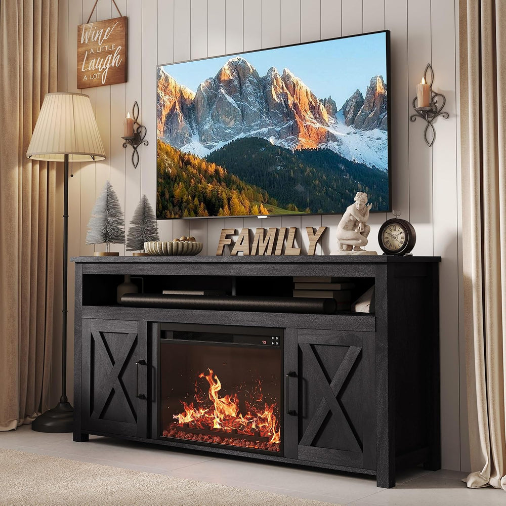BELLEZE 58" Farmhouse Fireplace TV Stand for TVs up to 65", 23&quot...