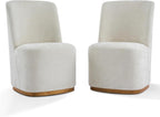 Christopher Knight Home Lucy Chenille Upholstered Dining Chairs Set of 2, Sturdy Wooden Dining Chair with Pedestal Base, Modern Kitchen Chairs with Solid Back, Versatile Indoor Usage, Beige