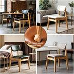 Dining Chairs, Waiting Room Chair, Solid Wood Modern Dinner Stool, Bar Stool, with Curved Backrest, for Kitchen, Living Room, Study(Browns)