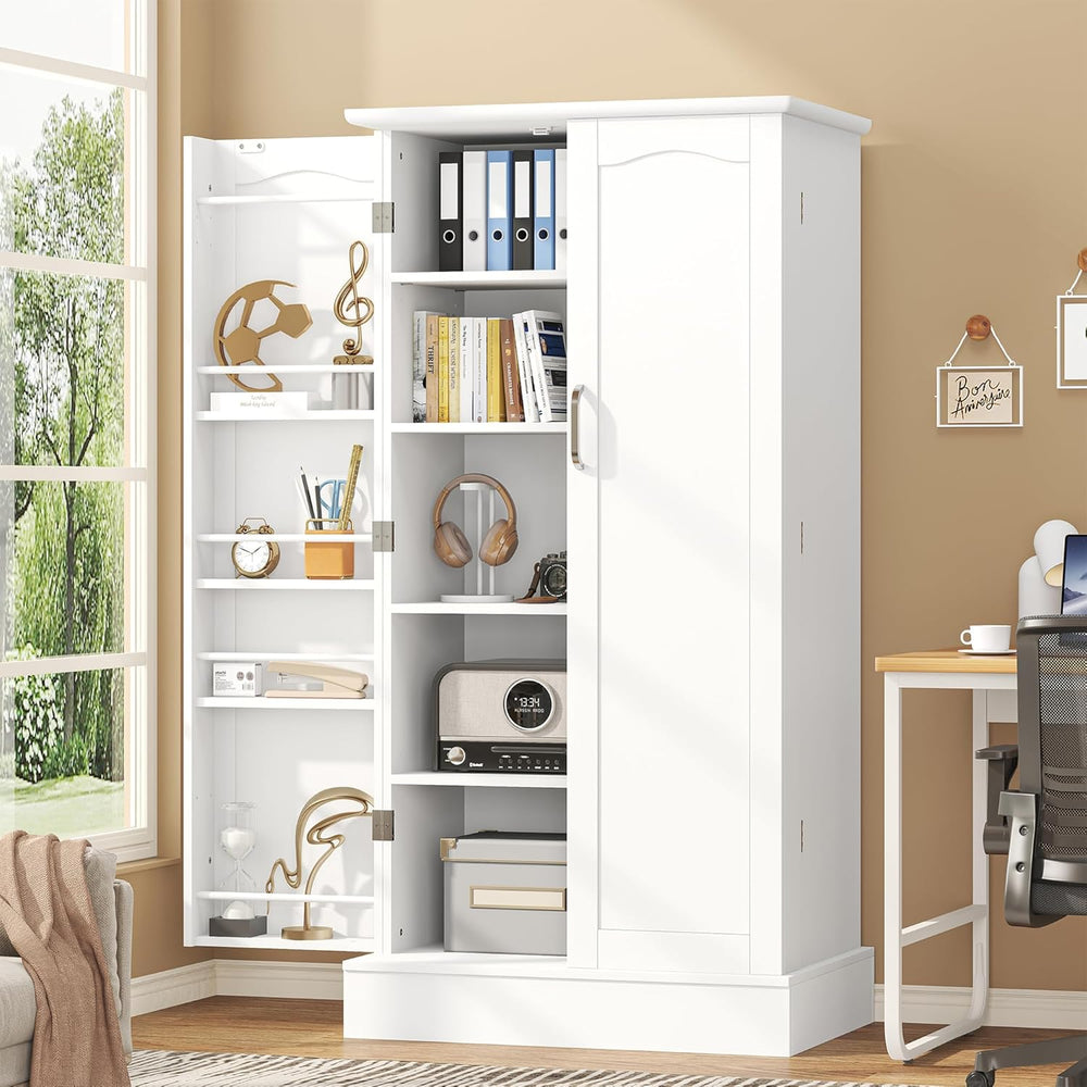 kepptory 47” Pantry Cabinet, Kitchen Pantry Storage Cabinet with Doors and Ad...