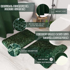 Bathroom Accessory Set - 25PC Green Bathroom Sets, Bathroom Set with Shower Curtain and Rugs, Dark Green Shower Curtain Set, Trash Can, Qtip Holder Dispenser & Soap Dispenser