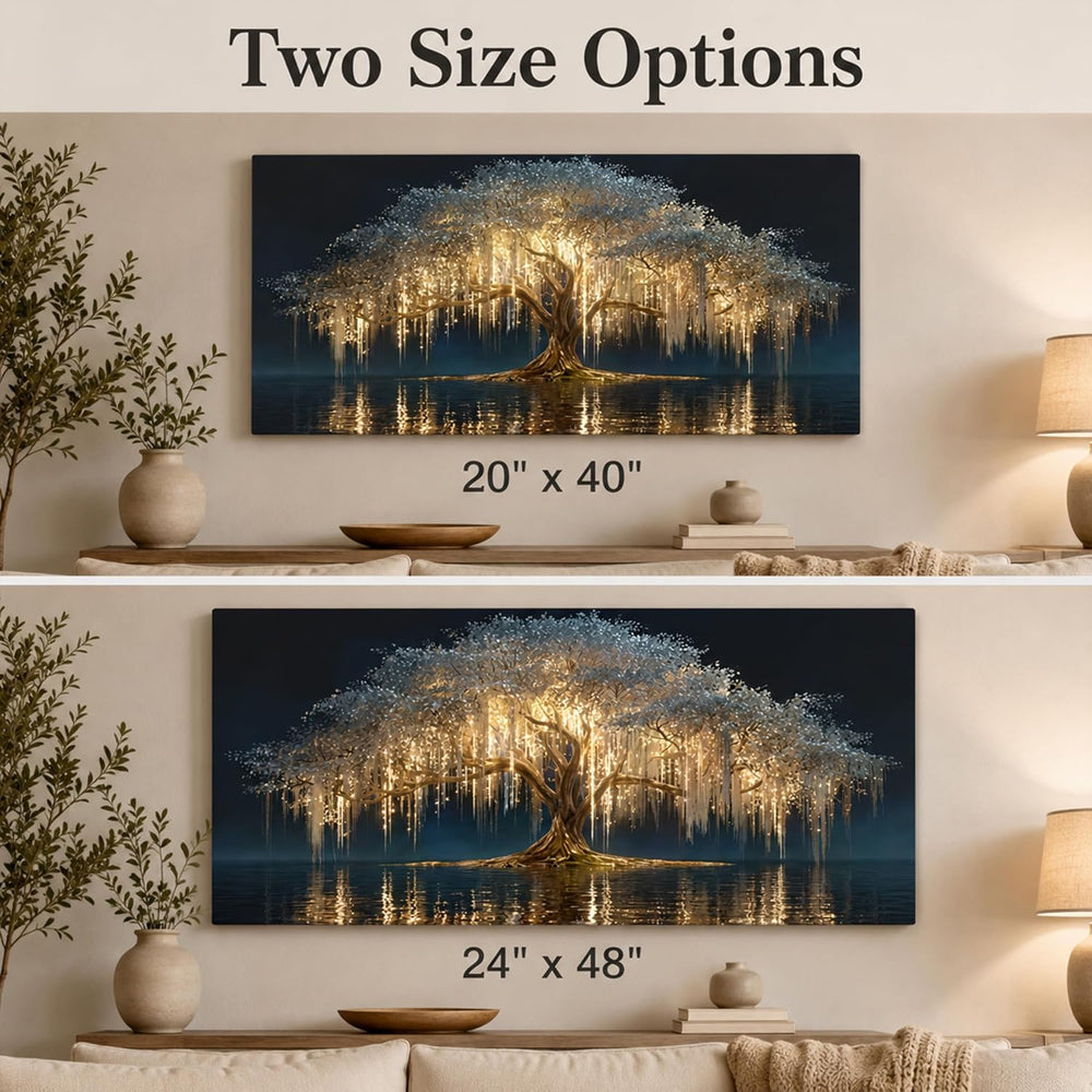 MBFKVFE Large Tree of Life Canvas Wall Art, 24x48 Inch