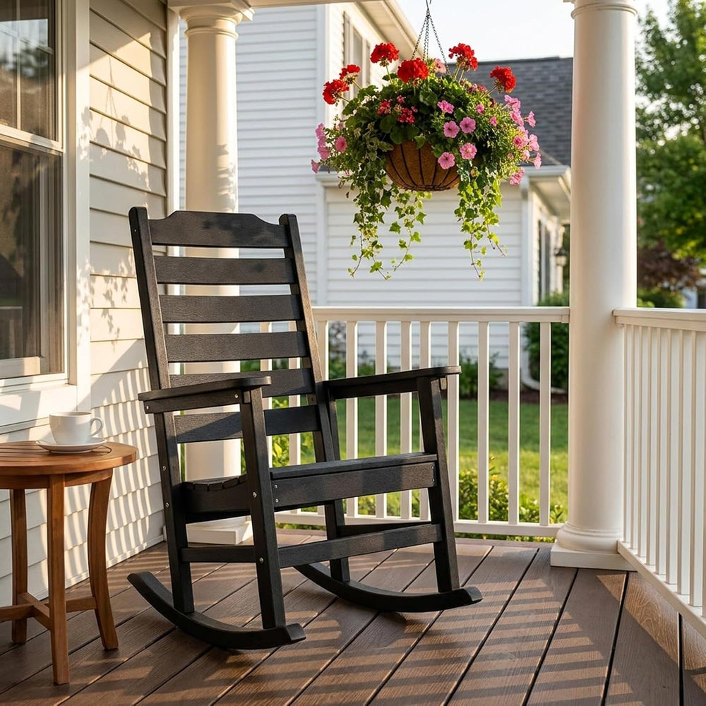 Rocking Chair Set of 2,All Weather Courtyard for Outside Balcony Gardens，High...