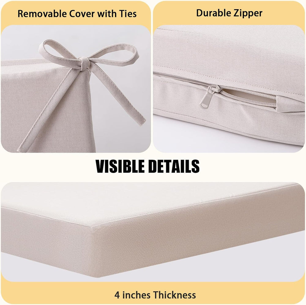 idee-home Outdoor Chair Cushions for Patio Furniture, Outdoor Seat Cushion
