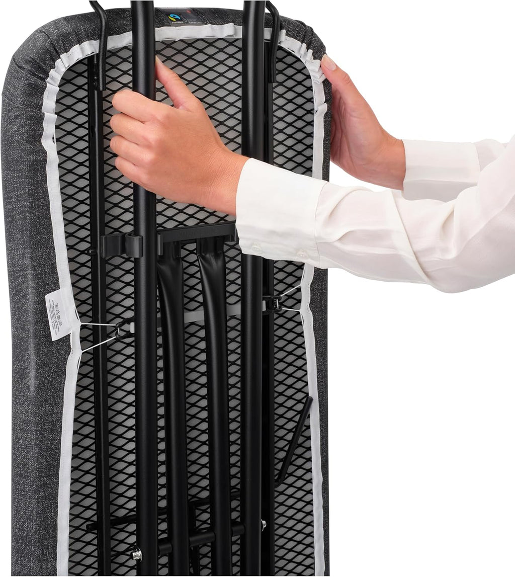 Brabantia - Ironing Board C - Extra Large Steam Unit Holder - Adjustable in Height - Non-Slip Rubber Feet - Cotton Cover with Foam Layer - Foldable XL Unit - Titan Oval - 49 x 18 inches