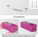 Hair Dryer Countertop Holder, Hair Tool Organizer Wall Mount, Blow Dryer Holder Cabinet Door Organizer, Bathroom Countertop Blow Dryer Holder and Curling Iron Holder (Cedar Wood, Rose Red)