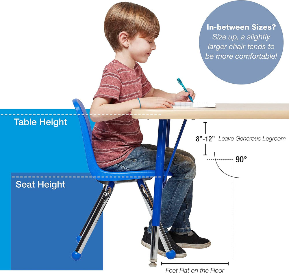 FDP 16" School Stack Chair with Ball Glides, Green, 6-Pack, 10367-GN
