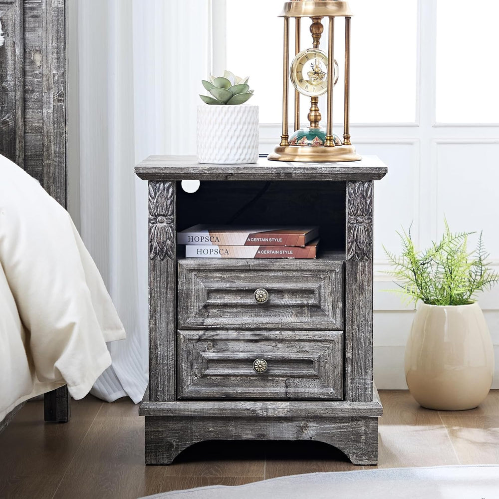 BLANKSPACE Nightstand,Farmhouse End Side Table, Night Stand,Bedside Cabinet f...