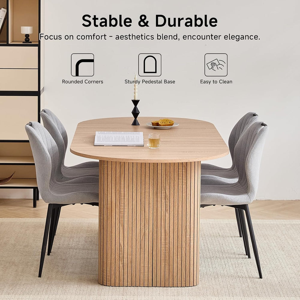 70.8" Modern Dining Table for 6 8 People Farmhouse Kitchen Dinner Table ...