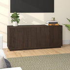 Henn&Hart Fluted TV Stand for TVs up to 65" with 2 Concealed Ribbed Storage Cabinets and Adjustable Shelves for Living Room, Family Room, or Office, Warm Brown