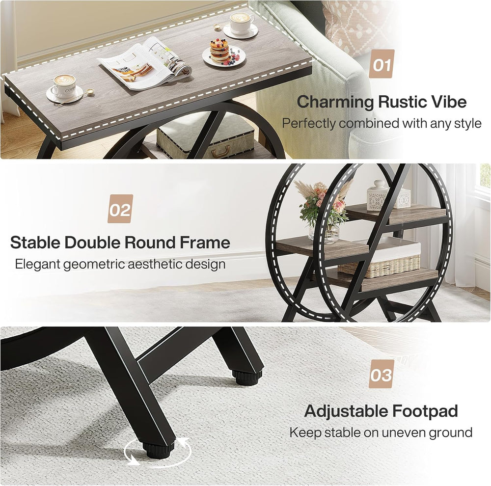LITTLE TREE Set of 2 End Table, 4-Tier Narrow Side Table