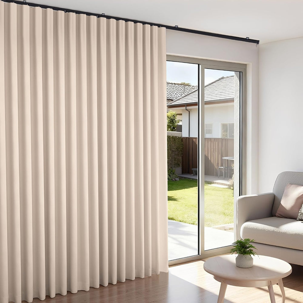 Room Divider Blackout Curtains Flexible Sliding Tracks Sets Ceiling Mounted R...