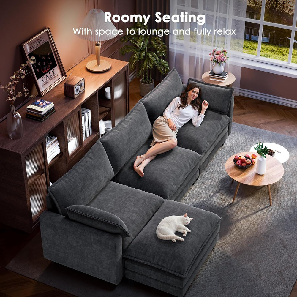 Marsail Modular Sectional Sofa 110.6" U-Shaped Modern Comfy Cloud Couch,...