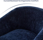 Zihanhome Chenille Swivel Accent Chair, Living Room Chairs, No Assembly Upholstered Armchair, 360°Rotating Barrel Chair for Bedroom, Apartment & Reading Nook (1, Dark Blue)
