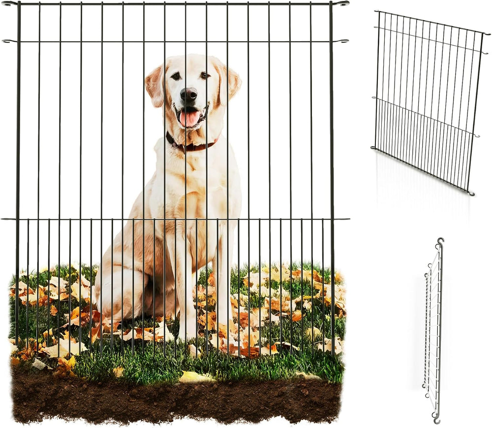 WESLEY'S CORNER Tall Fence Panels - 32”H x 29”L, No Dig Metal Dog Fence, ...