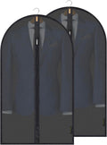 BALEINE 40'' Translucent Garment Bags, 2 Packs PEVA Dress Bag for Closet Clothes Dresses Suit Coats Storage (Black, 2PK)