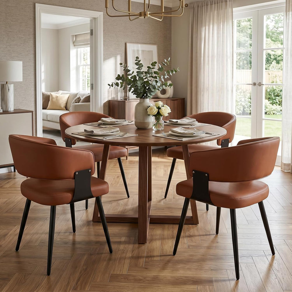 Dining Chairs Set of 4, Modern Faux Leather Kitchen Chairs