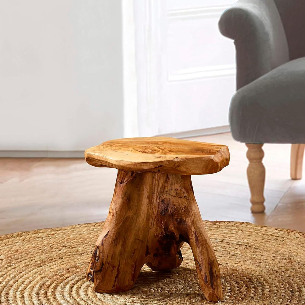 Greenage Cedar Roots Mushroom Accent Stool 12" x 15" x 13.5" H...