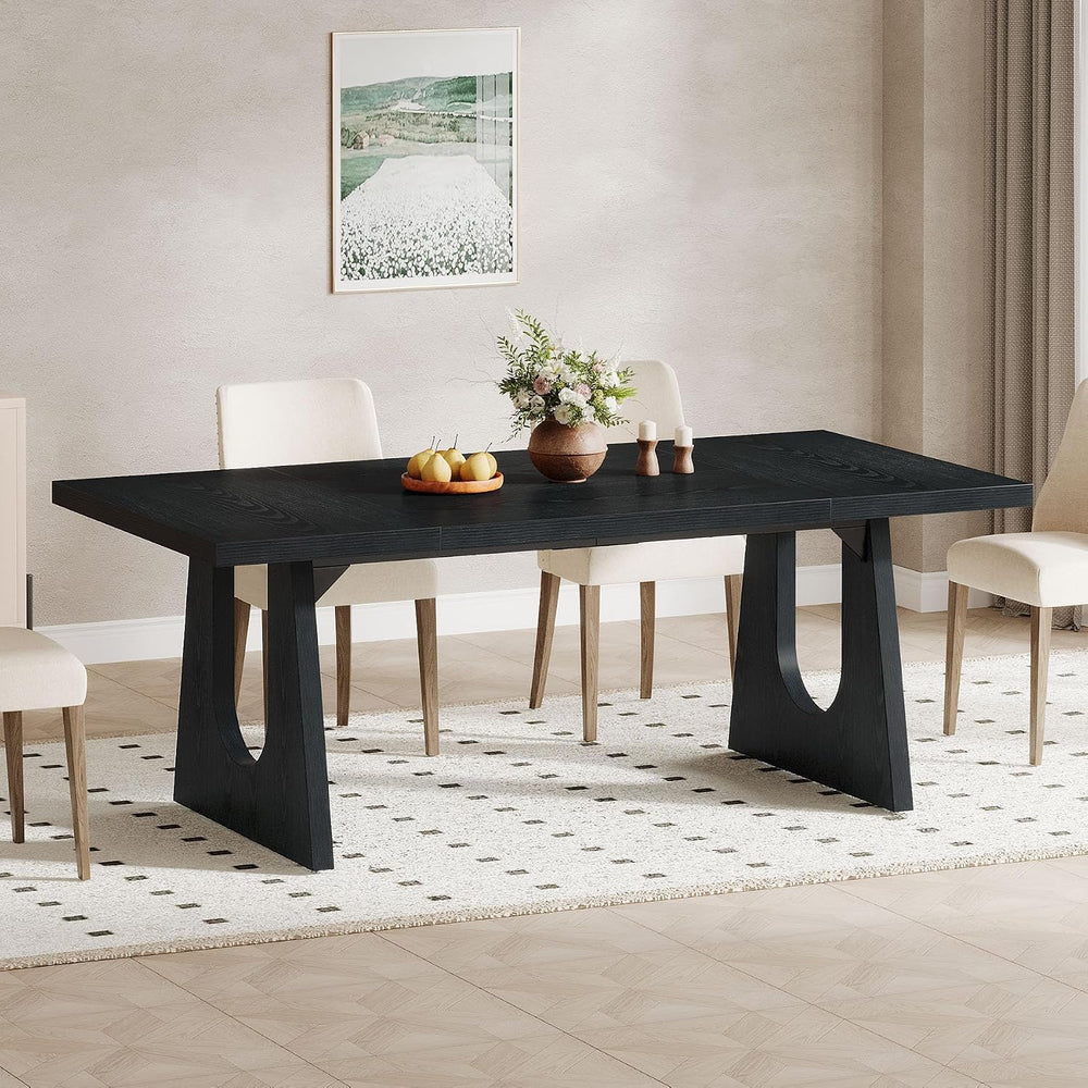 Tribesigns Large Dining Table for 6-8 People, 70.9-Inch Wood Rustic Rectangul...