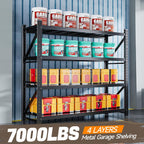 7000LBS Metal Garage Shelving Unit 79" W Storage Shelves Heavy Duty 4 Tier Adjustable Garage Storage Racks Industrial Shelving Utility Rack Shelf for Warehouse/Basement 79" Wx24 Dx79 H