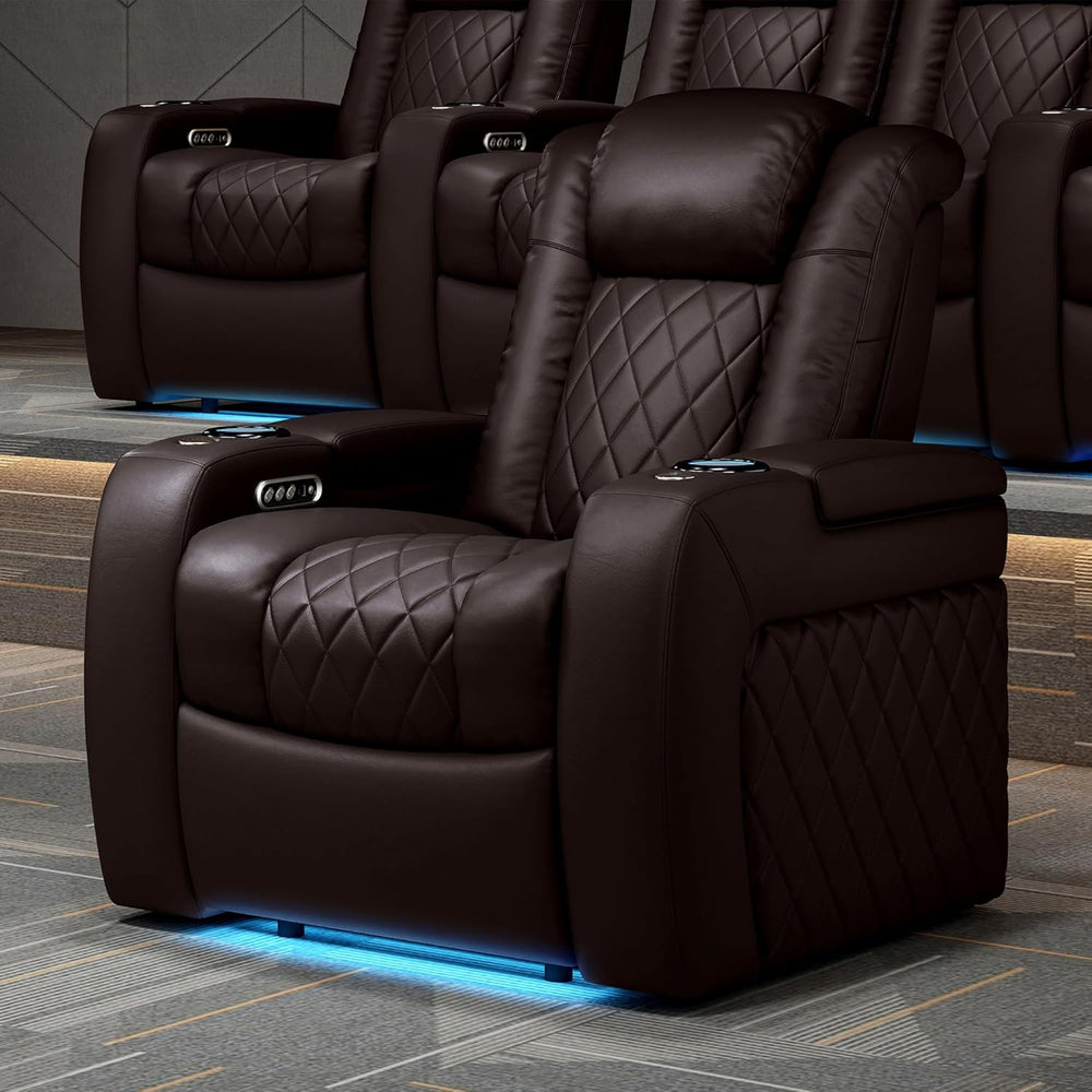 Valencia Tuscany Home Theater Seat - Nappa Leather Power Recliner with Cool G...