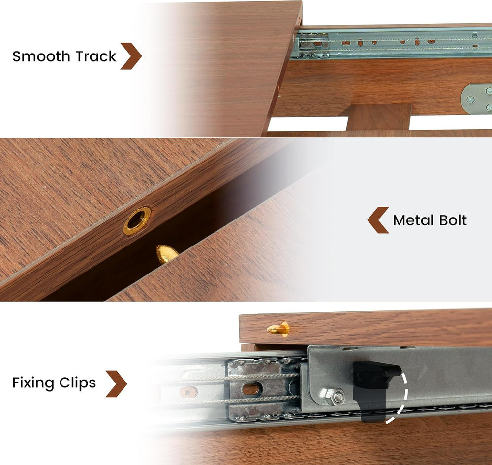 Extendable Dining Room Table for 6-10, 70.9"-78.7" Long Kitchen Tab...