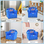 INFANS Kids Sofa, Toddler Armchair Chair with Sturdy Wood Construction Cartoon Pattern, Upholstered Children Armrest Couch for Nursery Kindergarten Playroom Preschool, Gift for Boys Girls