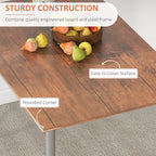 HOMCOM Modern Dining Table Set for 4, 5-Piece Kitchen Table Set, Rectangular Dining Table and 4 Chairs for Small Space, Dinette, Breakfast Nook, Brown