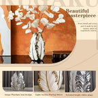White and Gold Ceramic Vase for Home Decor Modern Decorative Vase 10.7in | Modern pampas grass vase for white and gold home decor perfect centerpiece for living room entryway bedroom and office table