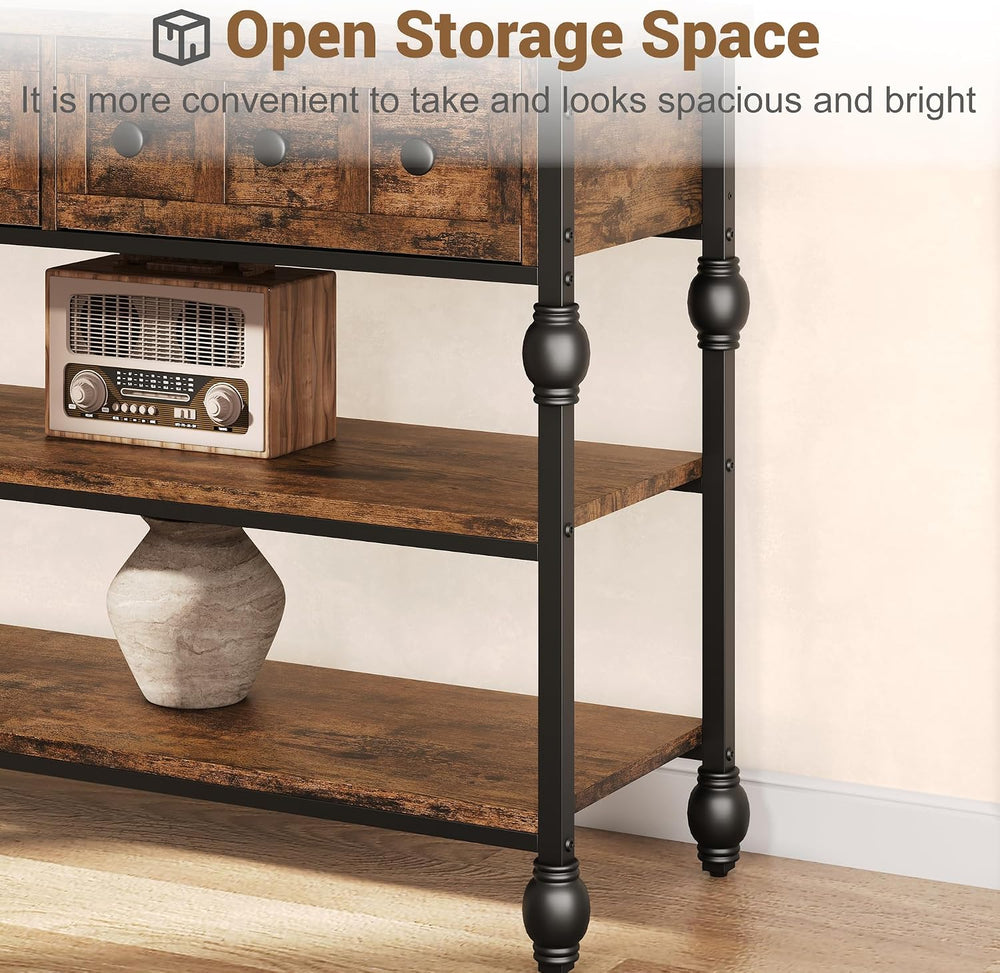 GarveeHome 52" Console Table, Entryway Table with 3 Storage Drawers, 3 T...
