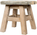Whale Design Hand Carved Acacia Hardwood Decorative Short Stool