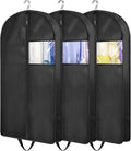 35" Garment Bags for Hanging Clothes Travel, 4" Gusseted Suit Bags for Closet Storage Mens Garment Protector Cover for Coats, Jackets, Shirts (3 Packs)
