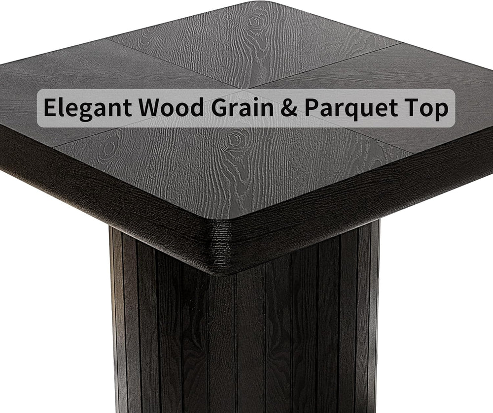 GOWE 23.6'' Modern Solid Wood Veneer End Table, Minimalist Square Sid...