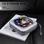 Watercolor Monkey CD DVD Case Holder, 40 Disc Storage Wallet with Exclusive Printed Design, Zipper Closure And Handle for Music Movies Games Travel Car